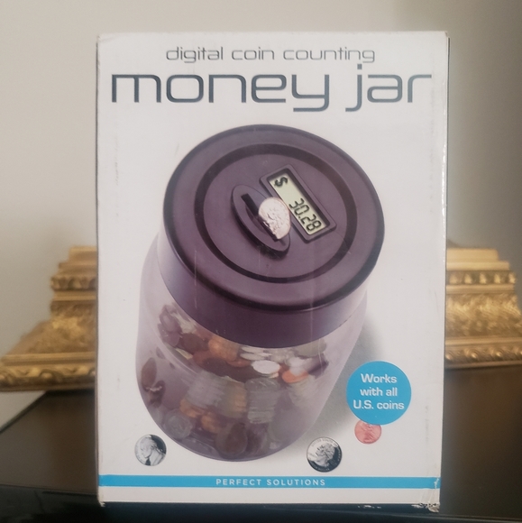 NEW-Perfect Solutions-Digital Coin Counting Money Jar-Black - Picture 4 of 4